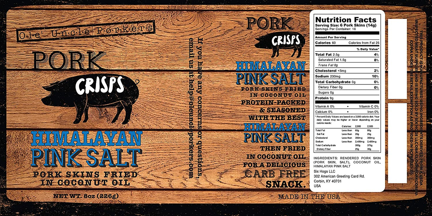 Himalayan Pink Salt Pork Rinds (Keto Friendly)